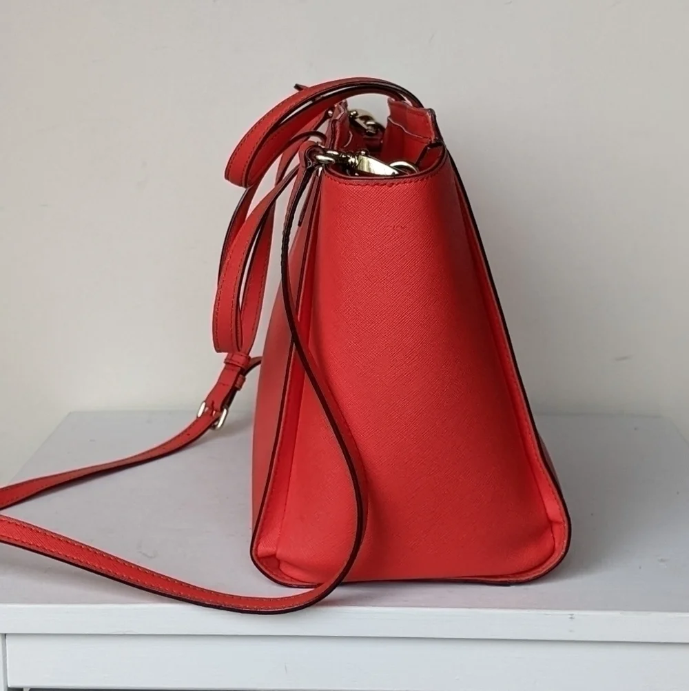 Kate Spade Hayden Cedar Street Red Leather Satchel Purse Bag